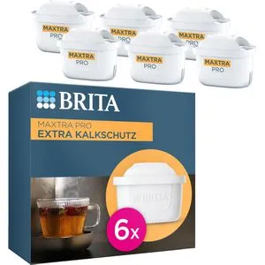 BRITA Filterkartusche MAXTRA PRO - 6 Stück, extra Kalkschutz für besseren Geschmack und Geräteschutz, nachhaltig und recycelbar
