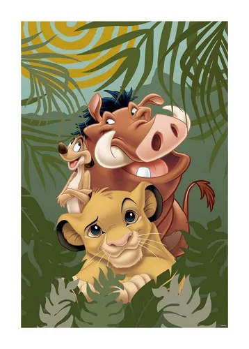 Wandbild LION KING CAREFREE - 50x70 cm - Bilder & Drucke, lebendige Farben und beeindruckendes Design für ein einzigartiges Ambiente in Ihrem Zuhause.