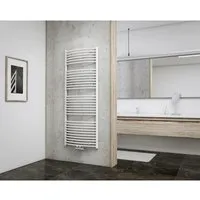 Schulte Design-Heizkörper Europa III 823 W Alpinweiß - Eleganter Heizkörper für jeden Wohnbereich, mit 823 W Leistung und optimalem Rohrabstand für Handtücher. Flexibel im Betrieb: Zentralheizung oder Elektrobetrieb möglich. Ideal für moderne Räume.