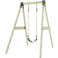 OutdoorToys Schaukelkombination Löwenzahn, Dunkelgrün - Doppelschaukeln aus nordischer Fichte, ideal für Kinder ab 3 Jahren. Robuste Bauweise und sichere Nutzung unter Aufsicht garantieren Spielspaß im eigenen Garten.