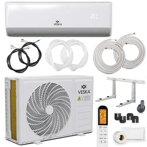 VESKA VSK33-12000BTU Split Klimaanlage - Klimaanlage mit 12000 BTU, Inverter-Technologie und Heizfunktion, ideal für effiziente Kühlung und Heizung in Wohnräumen. Smart Home kompatibel mit Alexa und Google Assistant.