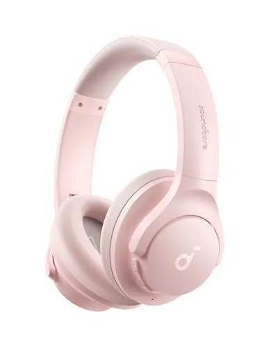 soundcore by Anker Q20i kabelloser Bluetooth Over-Ear-Kopfhörer mit Hybrid Active Noise Cancelling, 40h Spielzeit im ANC-Modus, Hi-Res Audio, tiefer Bass, Personalisierung per App(Rosa)