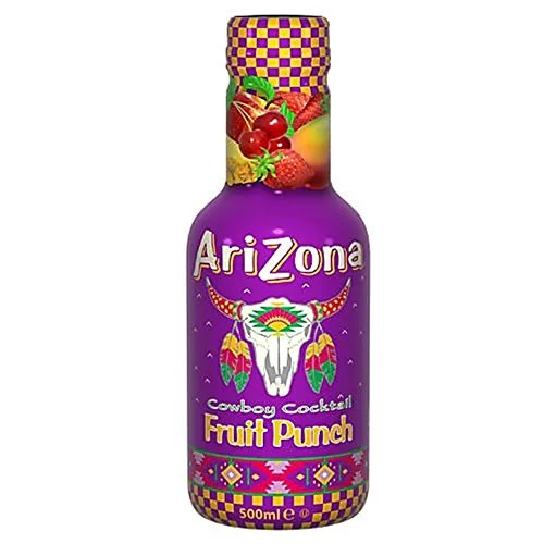 AriZona Cowboy Cocktail Fruit Punch 500ml (Flasche) - Fruchtsaft-Erfrischungsgetränk mit 10% Fruchtgehalt
