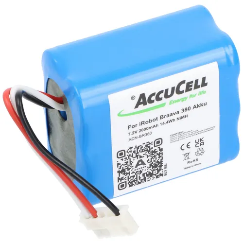2000mAh Akku für iRobot Braava 380 - Hochleistungs-NiMH - Sonstiges Staubsaugerzubehör, leistungsstarker NiMH Akku mit bis zu 1.000 Ladezyklen und ohne Memory-Effekt, ideal für zuverlässige Wischroboter-Einsätze.