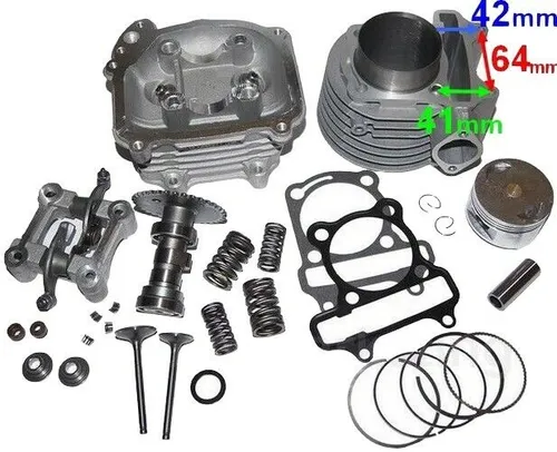 150ccm TUNING ZYLINDER KOPF VENTIL SET KOMPLETT für LEXMOTO FMX ROLLER 125