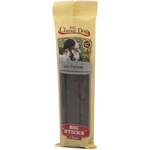 Classic Dog Snack Big Sticks mit Pansen | 16x 3er Pack - Hundefutter - Leckere Big Sticks mit Pansen, ideal als gesunder Snack für deinen Vierbeiner.