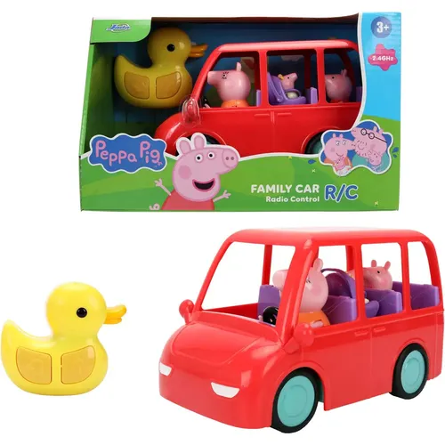 Peppa Pig RC Family Car - Bobby Car: Fernsteuerbares Familienauto mit Peppa Pig Design, ideal für spannende Abenteuer im Kinderzimmer.