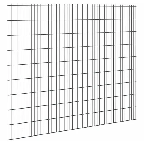 Doppelstabmattenzaun Stärke 6/5/6 Anthrazit 183 x 251 cm - Gartenzäune aus pulverbeschichtetem Stahl, ideal zur Grundstücksabgrenzung, robust und langlebig für langfristigen Einsatz.