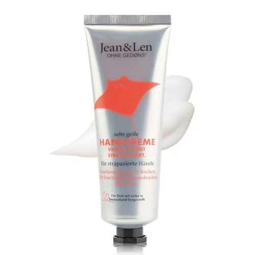 Jean & Len Sehr geile Handcreme Rochen 75 ml - Hand- & Fußpflege, zieht schnell ein und spendet langanhaltende Feuchtigkeit ohne Fettfilm – ideal für geschmeidige Hände.