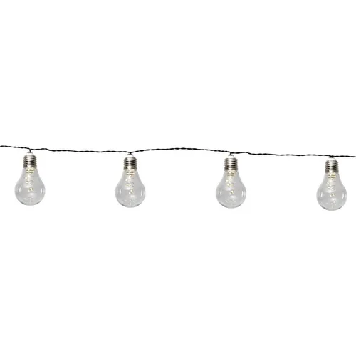 LED-Solarkette 'Glow', 10er Kette mit 50 warmweißen LEDs - Schaffe eine stimmungsvolle Atmosphäre mit unserer 10er LED-Solarkette. Dank Solarpanel lädt sie tagsüber auf und leuchtet abends automatisch. Ideal für Garten und Terrasse, wetterfest nach IP44.