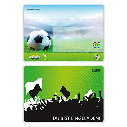 Einladungskarten Einschulung Schulanfang Jungen Mädchen 8 Stück - Fußball Ticket