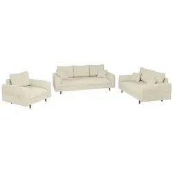 S-Style Möbel Sitzgarnitur, Beige, 6-Sitzer - Skandinavisches Design für Ihr Wohnzimmer, aus hochwertigem Chenille-Stoff und mit pflegeleichten, widerstandsfähigen Oberflächen. Genießen Sie Komfort und Stil in einem.