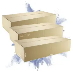 PROREGAL 3x Versandkarton 2-wellig | LxBxH 1200 x 600 x 310 mm | Belastbar bis 30 kg | Braun | Große Pappkiste Faltkarton Karton Paket für Versand mit DHL DPD GLS UPS Hermes