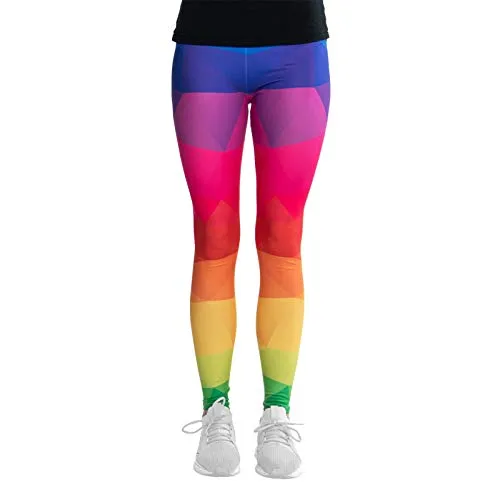 cosey - Neon Line Leggings (Einheitsgröße) - Design Neon Bunte Dreiecke
