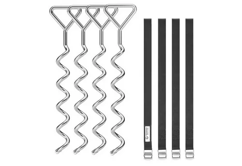 SONGMICS Spanngurt Eisen-Bodenanker Spiral-Bodenverankerung, 8 -St.
