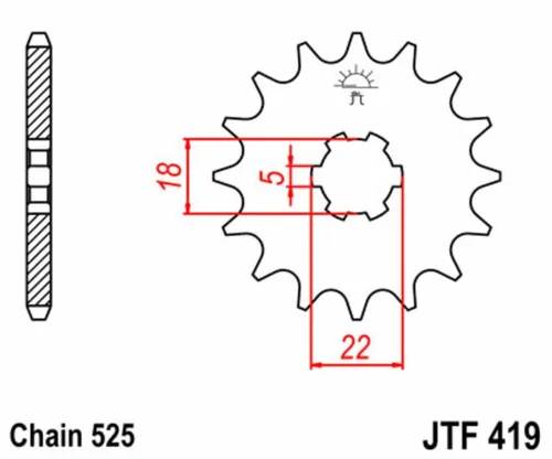 JT SPROCKETS Standard Stahlritzel vorne 419 - 525