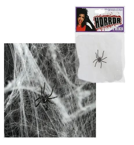 Fries Dekohänger Horror Halloween Spinnennetz mit Spinnen 20 g 50 g oder 120 g