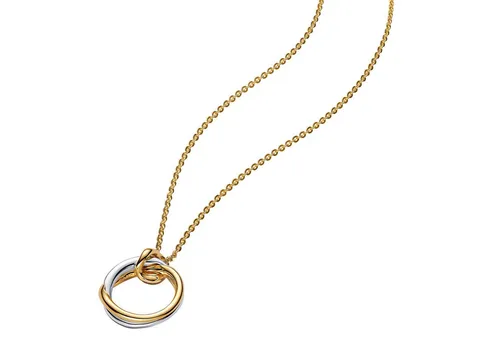Pandora Essence Bicolor Anhänger-Halskette aus 14 Karat Vergoldetem Sterling Silber - Ketten für Damen, einzigartige 45 cm lange Halskette, handgefertigt und ideal für kreative Individualisten, die ihren Selbstausdruck feiern.