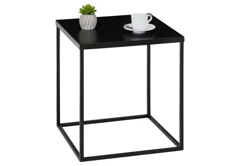 IDIMEX Beistelltisch HILAR, 40x40 cm Sofatisch - Ablagetisch in elegantem Schwarz, ideal für Wohnzimmer. Die stabile Metalltischplatte bietet vielseitige Nutzungsmöglichkeiten und passt in jede Nische.