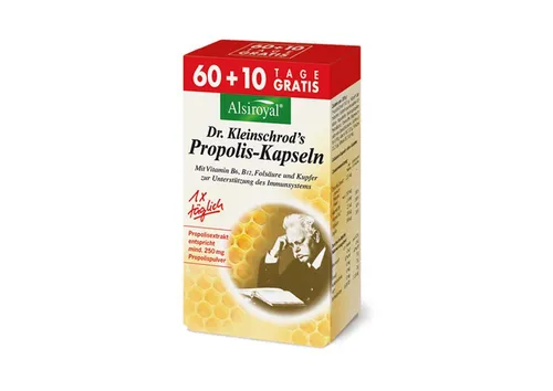 Alsiroyal Dr. Kleinschrod`s Propolis 60+10 Kapseln - Fatburner zur Unterstützung des Immunsystems mit Propolis, ideal für eine gesunde Lebensweise.