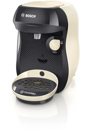 Bosch Haushalt Happy TAS1007 Kapselmaschine Cream - 1-Tassen-Kaffeemaschine, große Getränkevielfalt mit über 40 Spezialitäten inklusive Espresso und Latte Macchiato