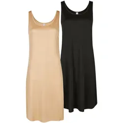Unterkleid NINA VON C. "2er Pack Unterkleid Länge 90 cm Elegance", Damen, Gr. 40, N-Gr, caramel schwarz, Obermaterial: 81% Viskose CV. 19% Polyester PES., Kleider