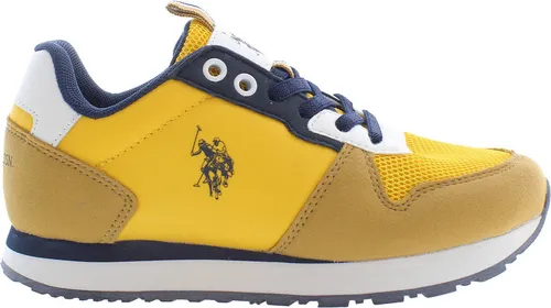 US POLO BEST PRICE Gelbe Kindersportschuhe Größe 38 - Sneaker mit schnürsenkeln, kontrastdetails und Logo, perfekt für aktive Kinder und sportliche Aktivitäten.