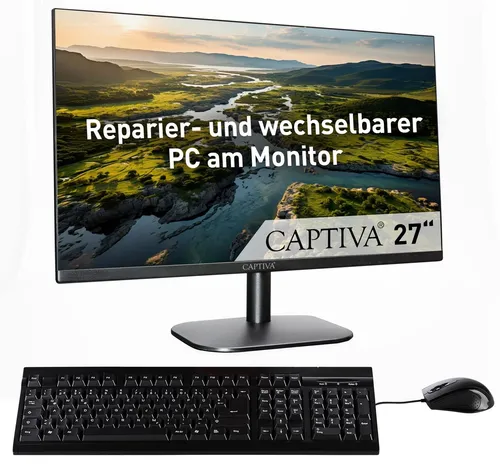 Captiva All-In-One Power Starter I84-855 - PC-System mit Intel Core i3, 16 GB RAM und 2 TB SSD für blitzschnelle Leistung. Ideal für Home Office und Multimedia-Anwendungen auf einem 27" Bildschirm.