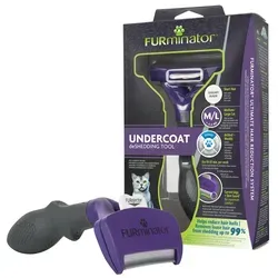 FURMINATOR Entfilzungsbürste für große Kurzhaarkatzen - Large - Bürsten, Kämme & Harken - Effektive Entfilzung für Katzen über 4,5 kg, entfernt lose Haare und reduziert Haarballen.