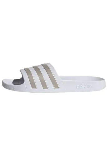 adidas Unisex Adilette Aqua Slides, Cloud White / Platinum / Cloud White, 47 EU