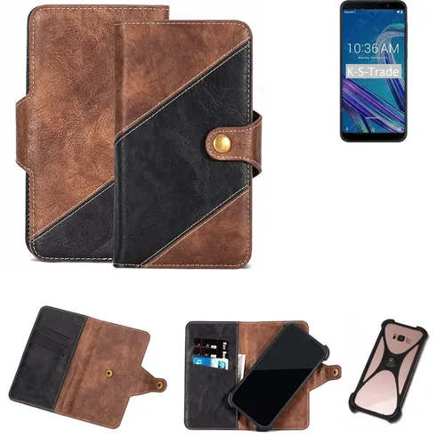 Handy Hülle für Asus ZenFone Max Pro (M1) Wallet Case Cover Smartphone Braun