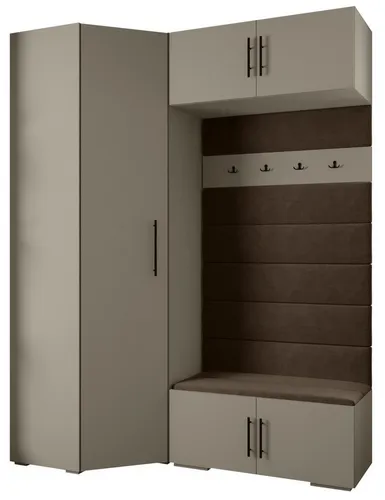ABIKS MÖBEL Kompaktgarderobe INOVA 3 SATZ 21 – Stilvolles Möbelset mit Kleiderstange - Moderne Kompaktgarderobe mit Kleiderstange und Regalen für optimale Aufbewahrung. Robuste Materialien sorgen für Langlebigkeit und einfache Montage. Perfekt zum Organisieren und Verschönern Ihres Raumes.
