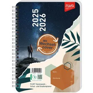 FLVG Schülerkalender gym, Schuljahr 2025/2026, A5, Ringbuch mit Softcover, 1 Woche = 2 Seiten