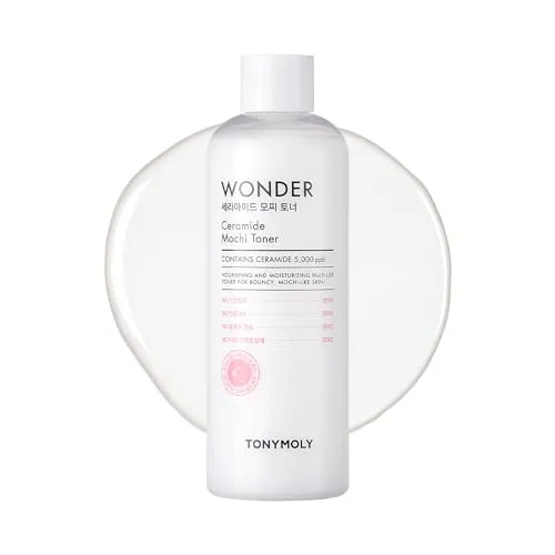 TONYMOLY Wonder Ceramide Mochi Toner, 500 ml – Feuchtigkeitsspendender K-Beauty Gesichtstoner mit Ceramiden - Feuchtigkeitsspendender Gesichtstoner in großer 500-ml-Größe. Unterstützt die Hautbarriere und sorgt für ein angenehmes Hautgefühl. Vielseitig anwendbar für die tägliche Pflege.