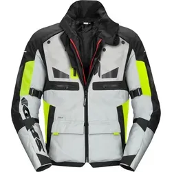 Spidi Crossmaster Motorrad Textiljacke, weiss-gelb, Größe L für Männer - Motorradjacke mit H2Out-Technologie, wasserdicht und atmungsaktiv, ideal für jeden Wetterbedingungen. 6 Taschen bieten viel Stauraum für unterwegs.