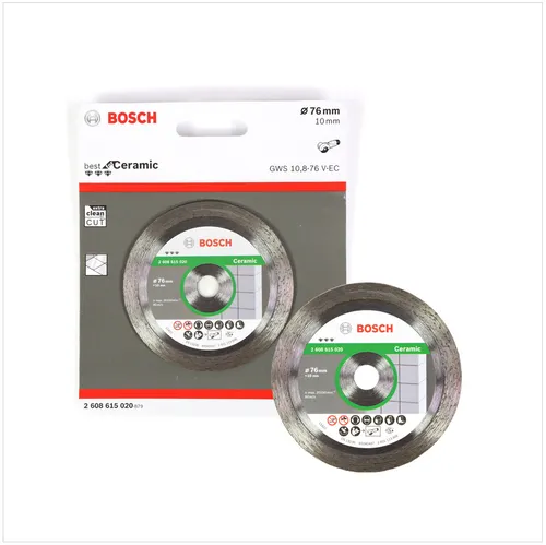 Bosch Trennscheibe Diamant für Ceramic 76 mm - Hochwertige Schleifscheibe für GWS 10,8-76, optimiert für präzises Schneiden von keramischen Materialien. Ideal für den professionellen Einsatz.