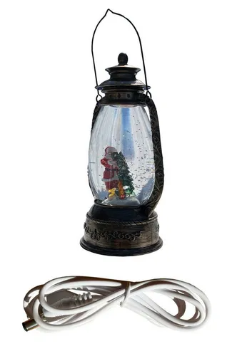 foolonli LED Laterne Schneekugel mit Musik - Dekorative 27 cm LED Laterne im nostalgischen Design mit Weihnachtsmann-Motiv. Ideal für stimmungsvolle Weihnachtsdekoration. Mit Timer-Funktion für praktischen Einsatz.