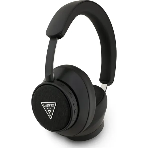 Guess Over-ear Kopfhörer Bluetooth ENC Saffiano Triangle Logo schwarz - Kabellose Over-ear Kopfhörer mit aktiver Geräuschunterdrückung, 45 Stunden Akkulaufzeit und stylischem Design. Ideal für Musikliebhaber, die Wert auf Komfort und Klangqualität legen! Für den täglichen Einsatz.