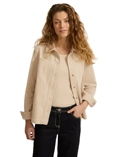 Cecil Damen Cord Overshirt - Funktionsjacke mit Hemdkragen, ideal für lässige Looks, aus hochwertigem Baumwollmix mit Stretchanteil für optimalen Tragekomfort.