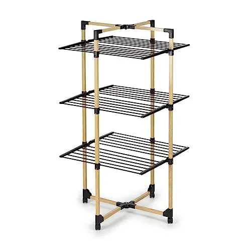 Vitapur Faltbarer Wäscheständer I Trocknen auf Mehreren Ebenen I Standtrockner 69x136x69 cm I Bis zu 20 kg Wäsche I wäschetrockner ideal für kleine Wohnungen I Stabile Räder