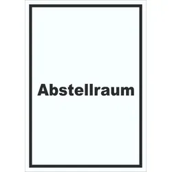 Abstellraum Schild mit Text Lager hochkant A3 Rückseite selbstklebend