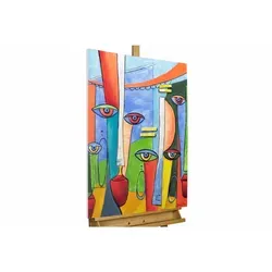Kunstloft Acrylbild - Bunte Vielfalt in 60x90 cm - Sonstige Wanddekoration, handgemaltes Acrylgemälde mit Mixed-Media-Elementen, das die Lebenskraft und Vielfalt menschlicher Gestalten betont. Ein einzigartiges Unikat für Ihr Zuhause.