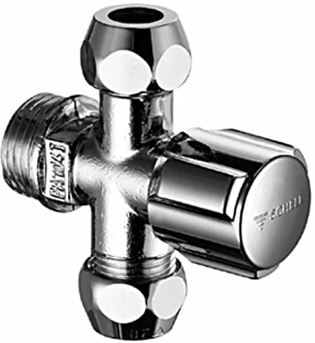 Schell Eckventil COMFORT 2xAbgänge 3/8 Zoll 1/2 Zoll chrom - Hochwertiges Eckventil COMFORT mit zwei Abgängen für flexible Wasserzufuhr. Robuste Messing-Konstruktion, verchromte Oberfläche für ansprechendes Design und Korrosionsschutz.