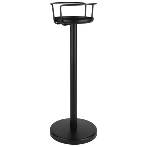 APS 36118 Ständer für Wein-/Sektkühler, schwarz matt, Innendurchmesser der Schale 21 cm, Höhe 73 cm