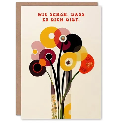 Artery8 Lustige Geburtstagskarte Wie Schön Dass Es Dich Gibt Abstrakter Blumen