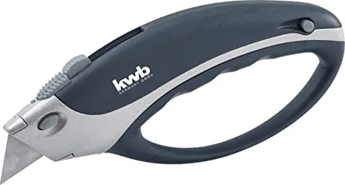 KWB Profi Messer mit geschlossenem (2 Trapez-und 2 Hakenklingen, Aufbewahrung im Griff, Metallgehäuse), 60 x 19