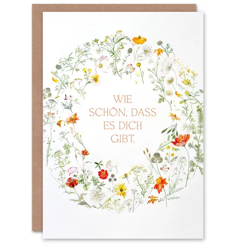 Lustige Geburtstagskarte Wie Schön Dass Es Dich Gibt Blumenkranz