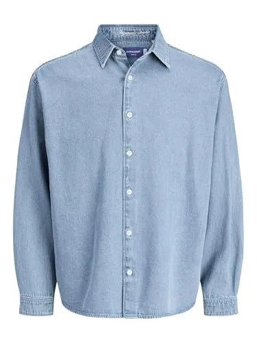 Langarmhemd JACK & JONES "JORNORREBRO DENIM SHIRT LS SN" Herren - Herren-Freizeithemden mit relaxed fit aus 100% Baumwolle für ein leichtes Tragegefühl. Ideal für Arbeit und Freizeit, modisch und vielseitig kombinierbar.