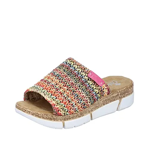 Rieker V2369 multi/nilke Gr. 37 - Bequeme Wanderschuhe - Wanderschuhe mit flachem Absatz, ideal für lange Spaziergänge. Leichtes Textil-Obermaterial sorgt für Komfort und Atmungsaktivität.