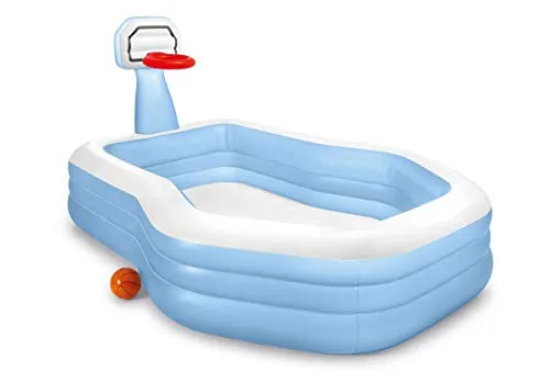 Intex Swim Center Shootin' Hoops Family Pool - Swimmingpools für die ganze Familie, mit integriertem Basketballkorb für zusätzlichen Spaß im Wasser.